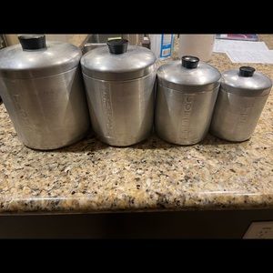 Vintage aluminum canisters set of 4